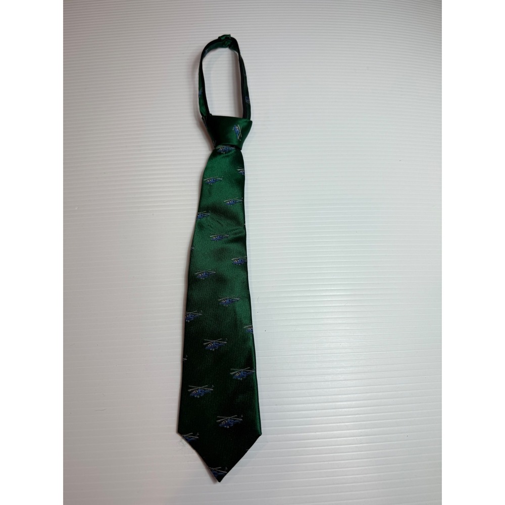 Nordstrom Green Helicopter‎ Print Tie Silk Necktie Business Career